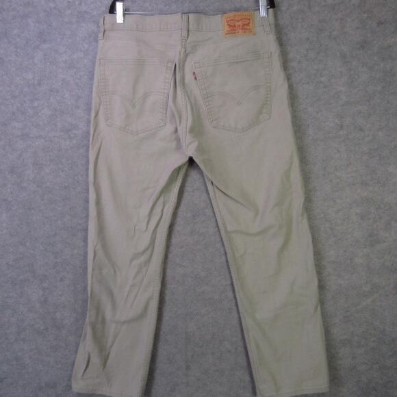 Levis Workwear Fit Jeans Mens 36x30 Khaki Beige Straight Leg Denim Pants - Picture 5 of 8